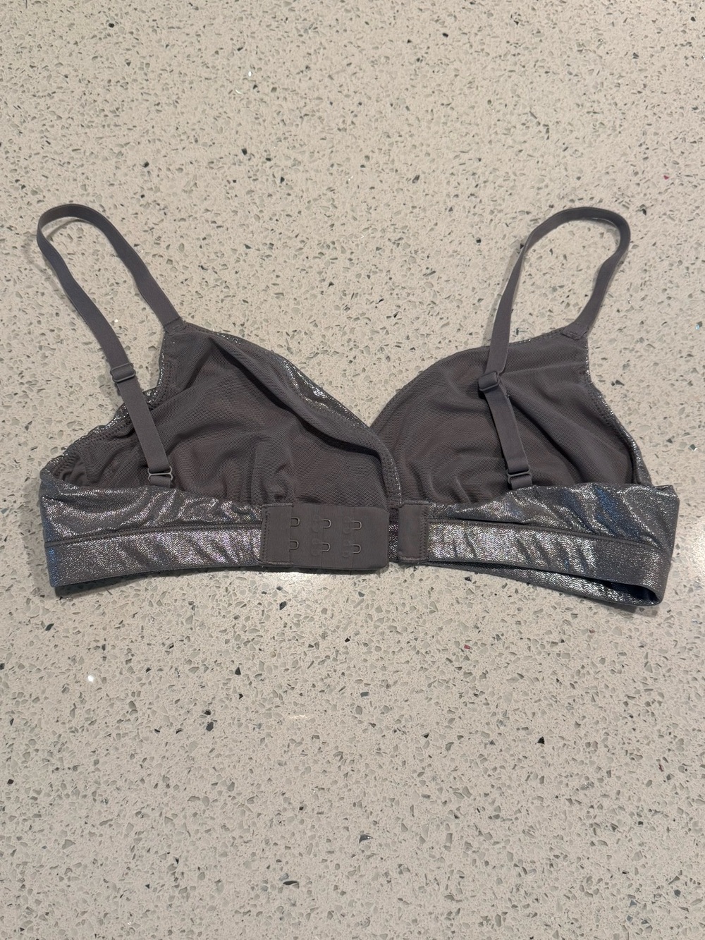 Skims Crossover Bralette Metallic Silver Triangle Limited Edition Small - Picture 5 of 7